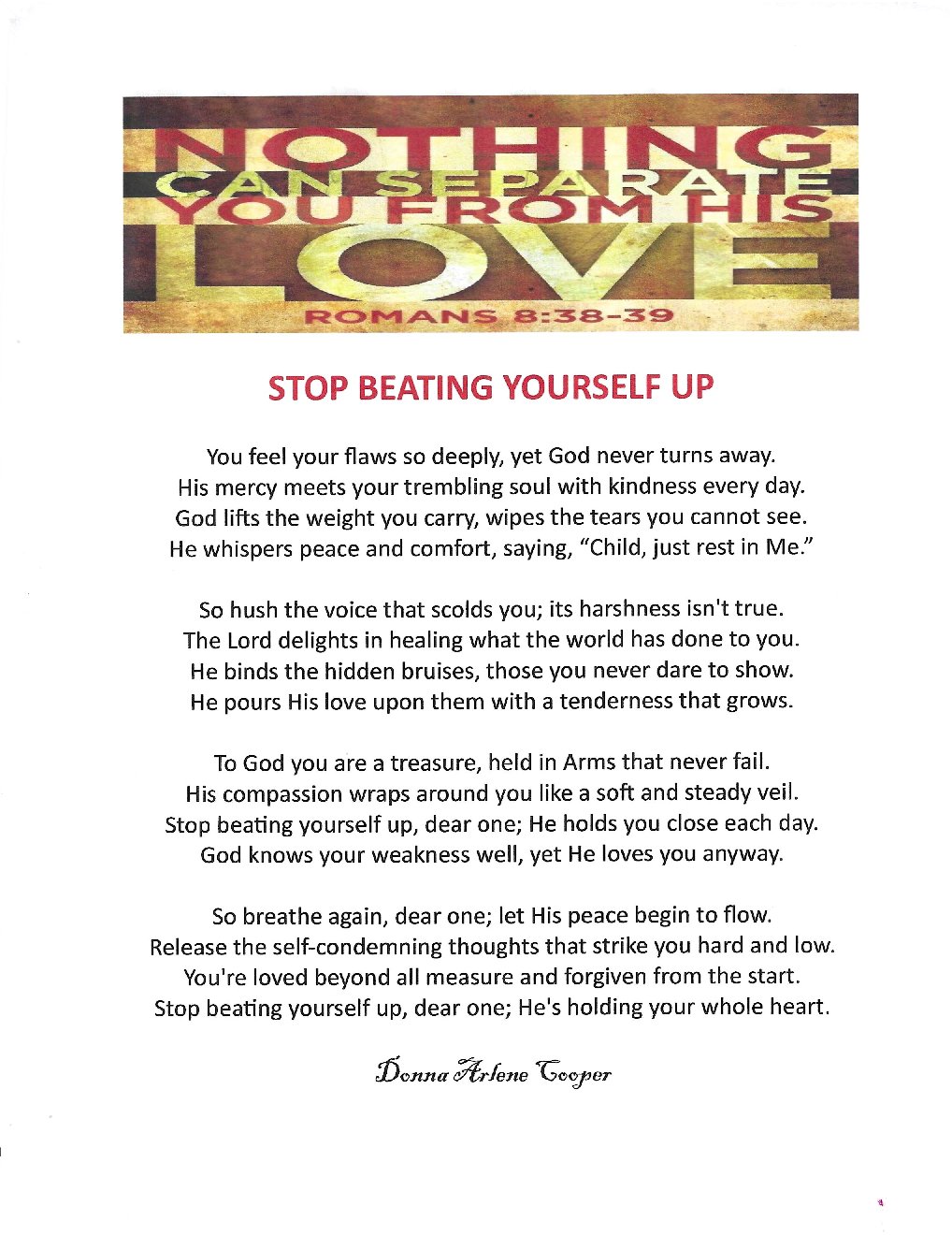 Stop Beating Yourself Up - first page preview
