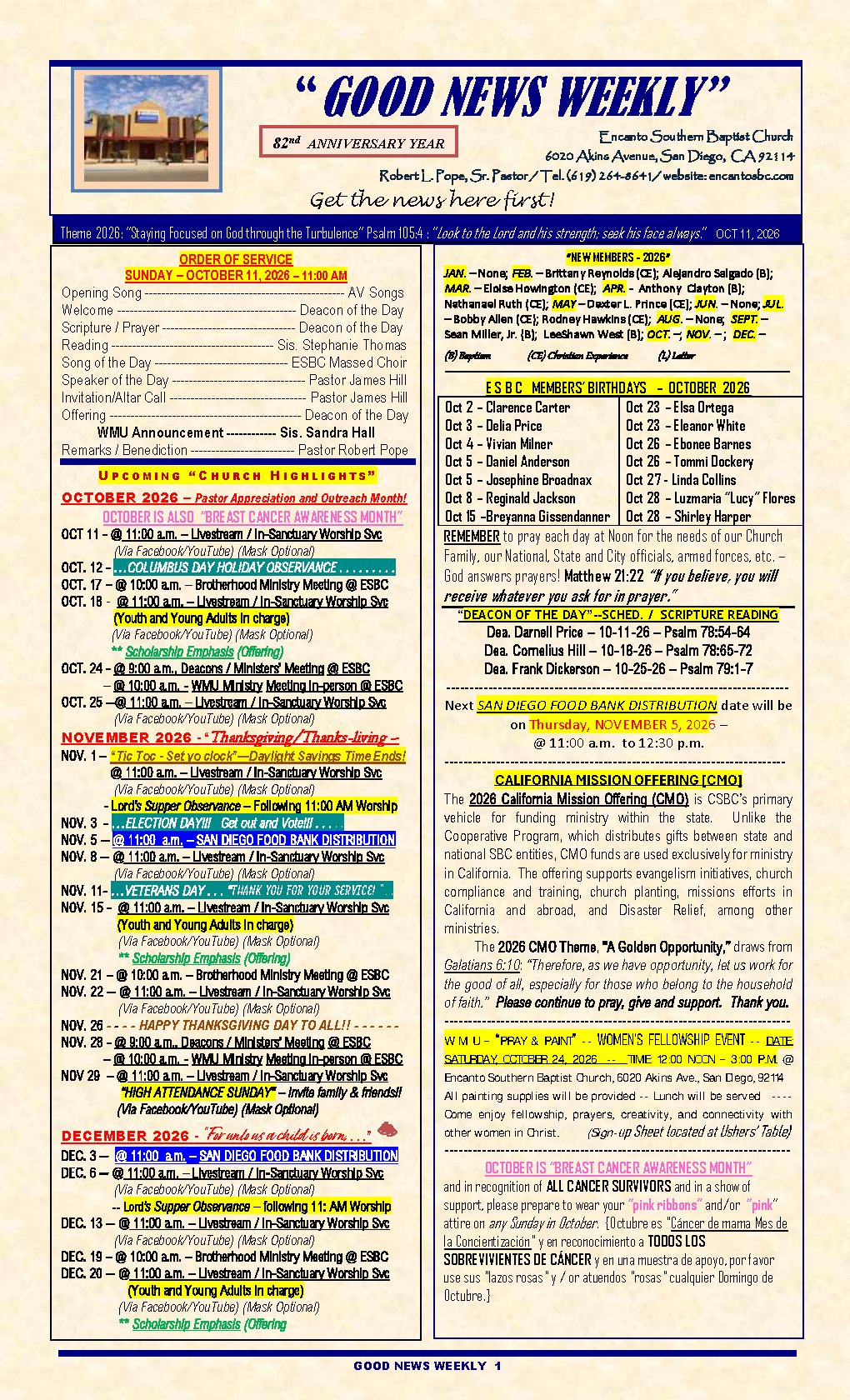 Good News Weekly 10/11/26 - first page preview